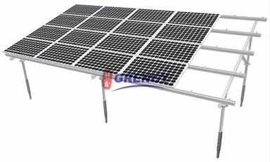 Aluminium Solar Montering Ground Pv Modul Support Rack / Struktur