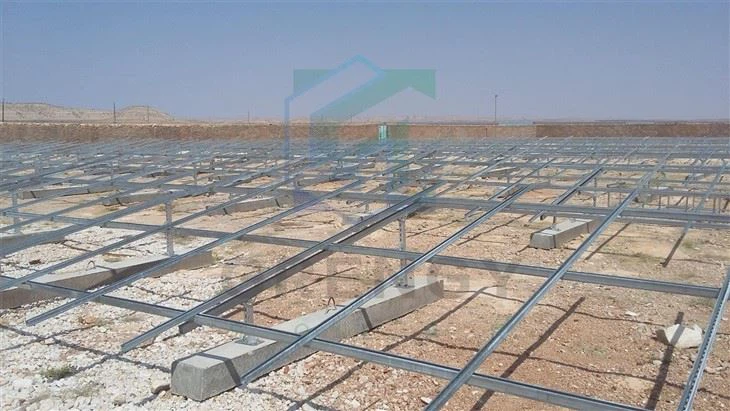 HDG Steel Ground Solar Brackets With Concrete Base