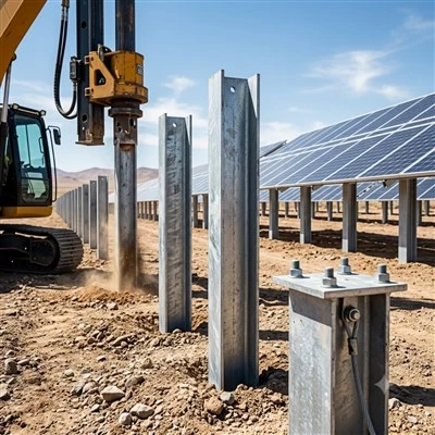 Högstyrka Solar Ramping Piles