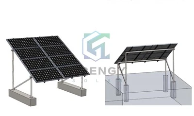 Pv Panel Markmonterad Betong Foundation Rack Montering System Struktur